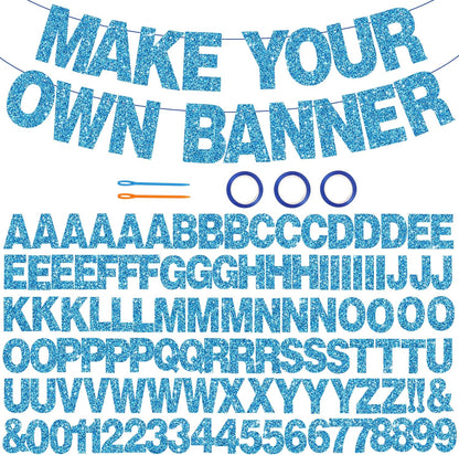 BEISHIDA 116 PCS A-Z DIY Letter Banner Kit Make Your Own Banner Including 111 Letters and Numbers 3 Rope and 2 Threading Device,Customized for Birthday Graduation Wedding Decor Black