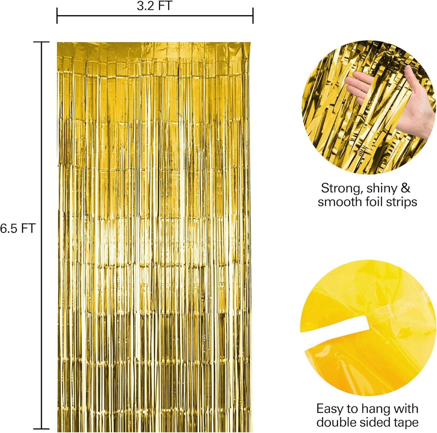 Hampton Distribution 6 Pack Silver Foil Fringe Curtains, Silver Tinsel Backdrop Party Curtains, Party Supplies for Birthday, Holidays, Parties & More