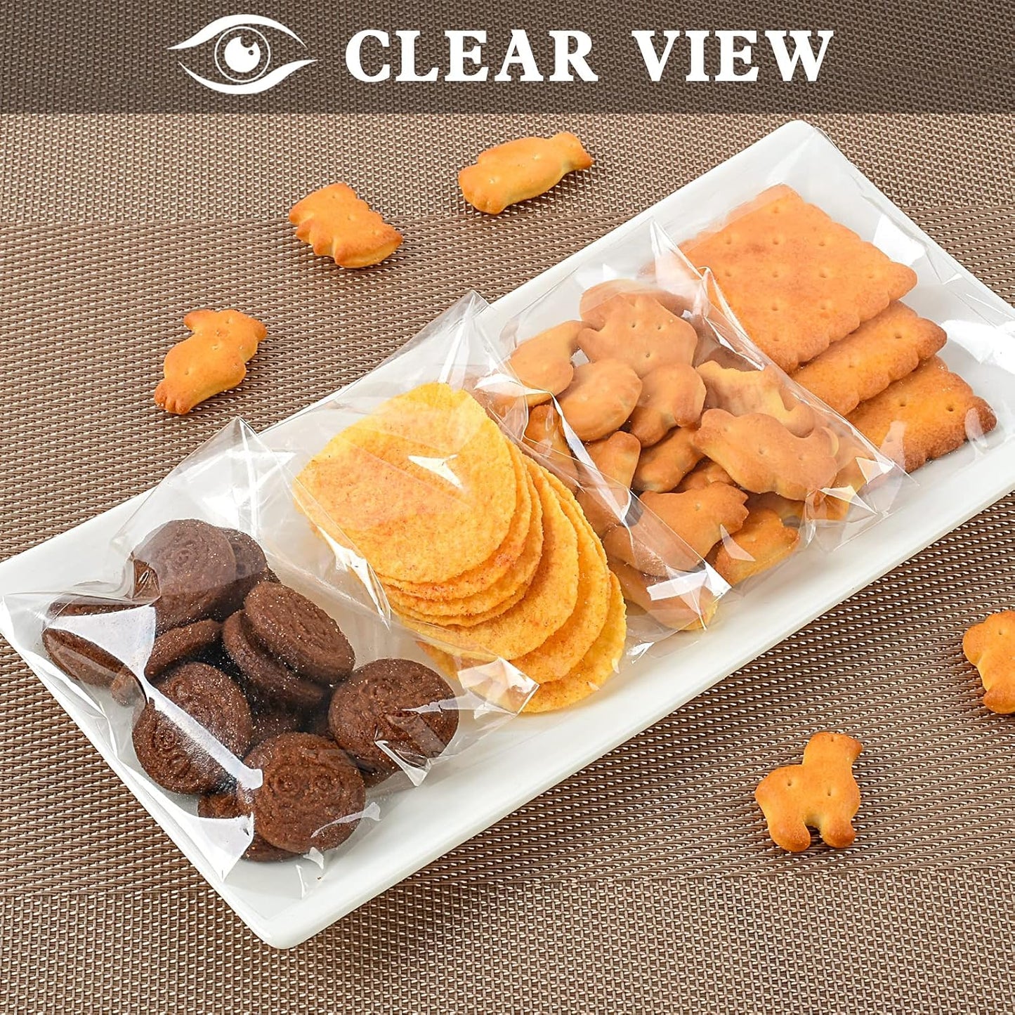 350 Pcs 4x6" Clear Cookie Treat Bags, Self-Sealing Resealable Cellophane Dessert Wrapper - Perfect for Gift Giving & Party Favors