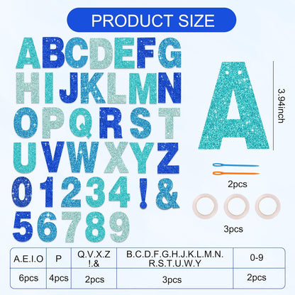 BEISHIDA 116 PCS A-Z DIY Letter Banner Kit Make Your Own Banner Including 111 Letters and Numbers 3 Rope and 2 Threading Device,Customized for Birthday Graduation Wedding Decor Black