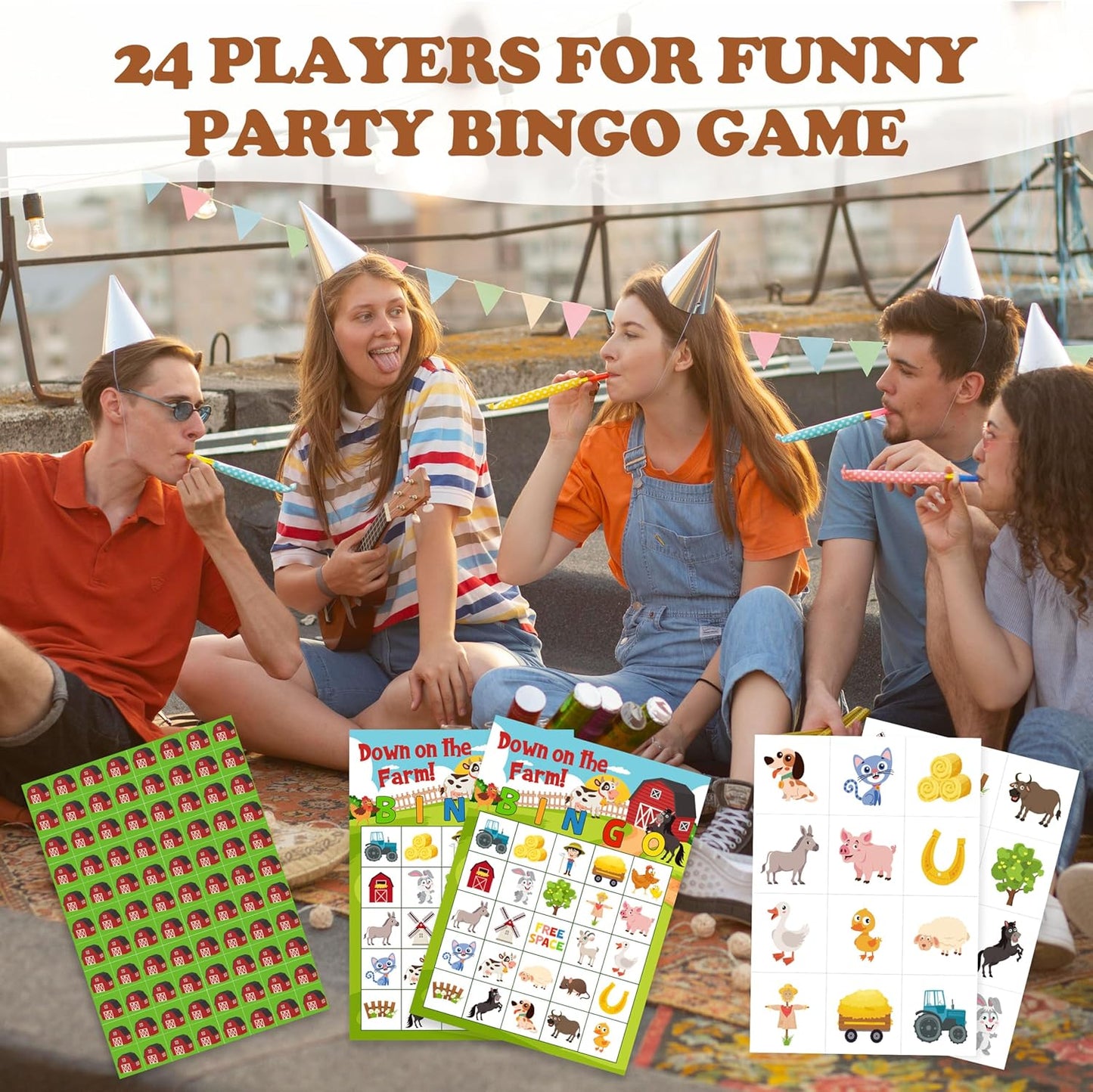 Book Bingo Game, Reading Party Bingo Cards Set, Read Themed Party Games Supplies for Book Lovers, Adults Family Friends Holiday Activities Favors Decorations for 24 Player, 01