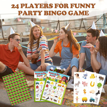 Book Bingo Game, Reading Party Bingo Cards Set, Read Themed Party Games Supplies for Book Lovers, Adults Family Friends Holiday Activities Favors Decorations for 24 Player, 01