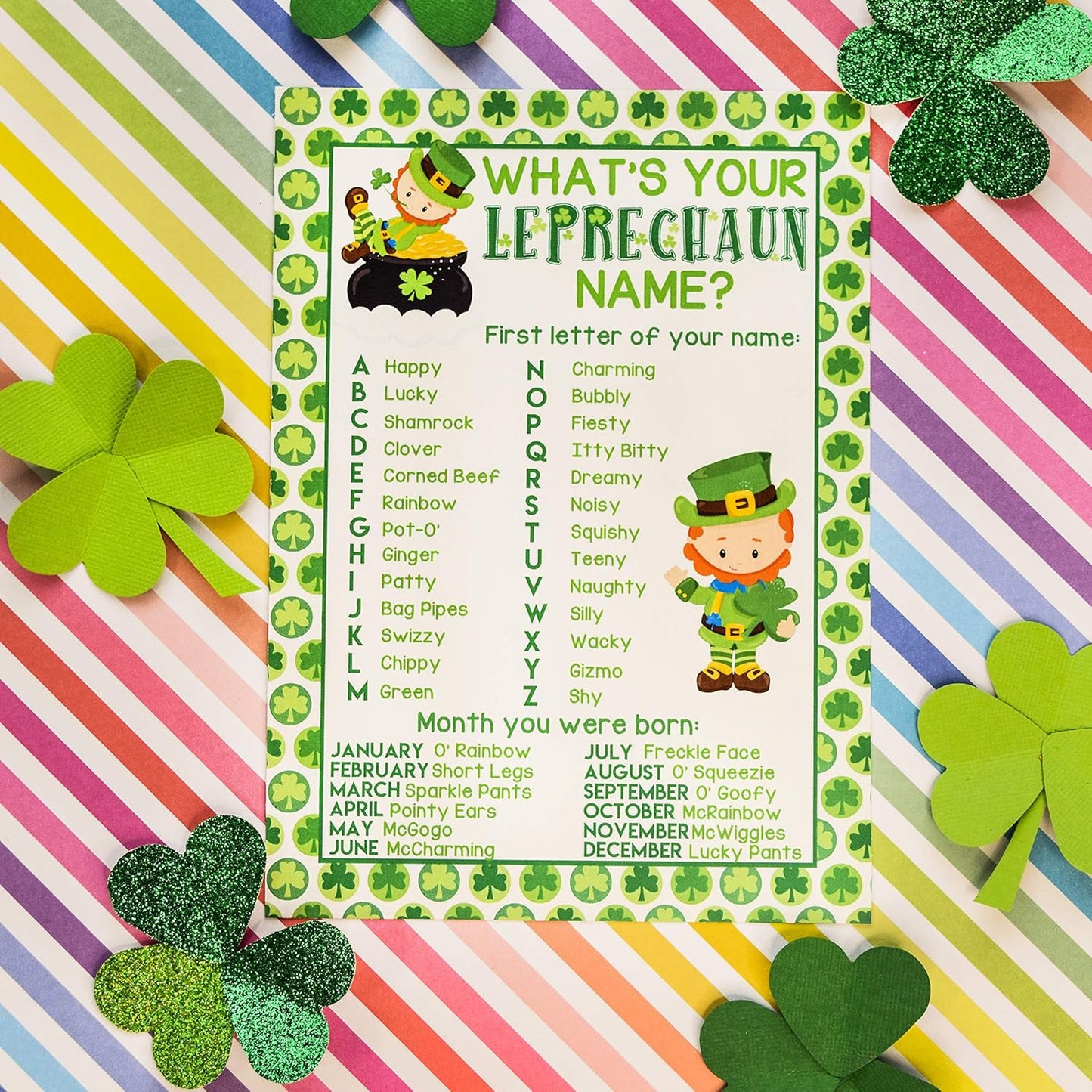 St. Patrick's Day Scavenger Hunt Word Scramble Holiday Fill In Game Cards, Ten 5" x 7" Fill In The Blank Cards by AmandaCreation