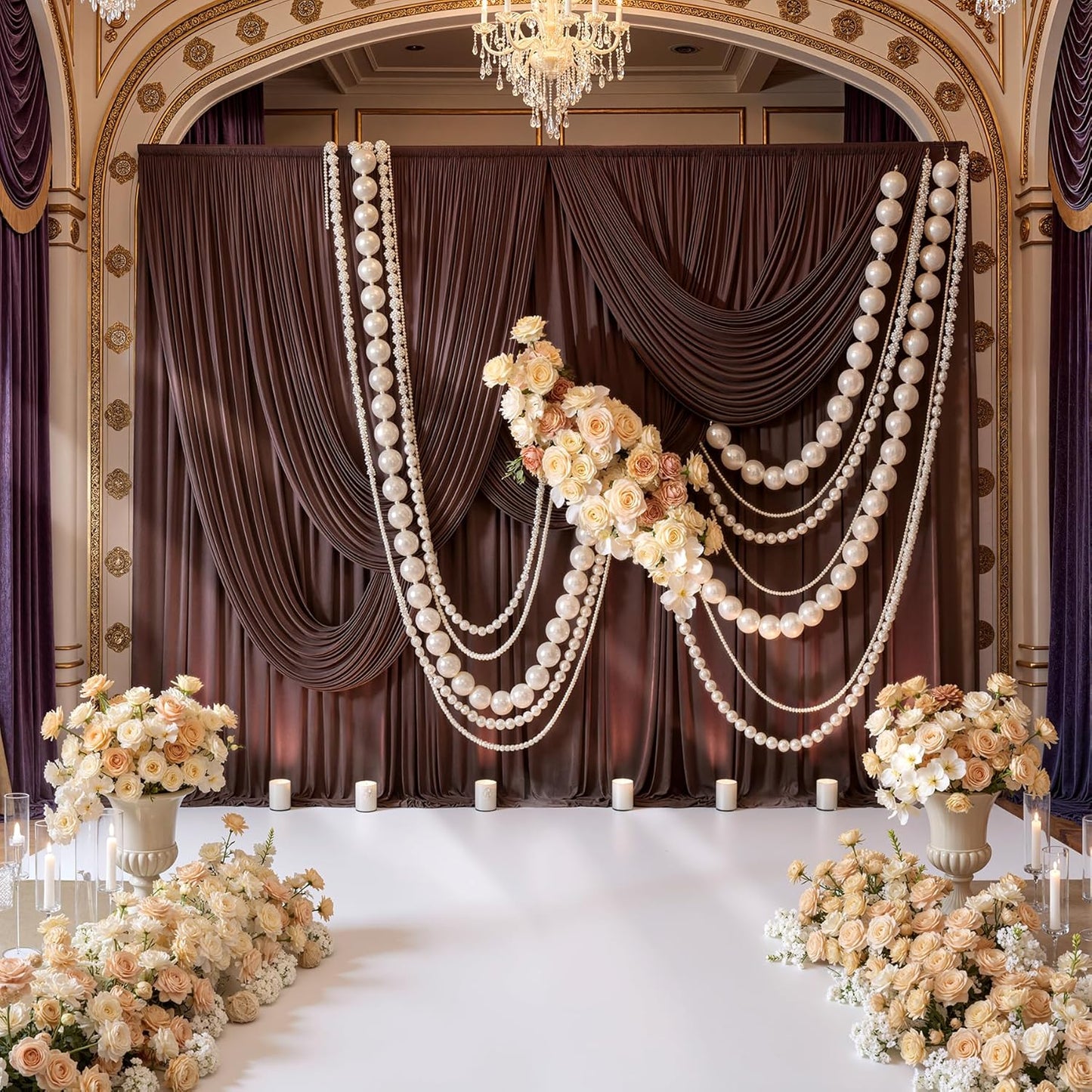 10ftx10ft Black Backdrop Curtains for Weddings Parties, Wrinkle Free 2 Panels Silky Polyester Photo Backdrop Drapes Back Drop Cloth Drapery for Birthday Mother'sDay Photography Background