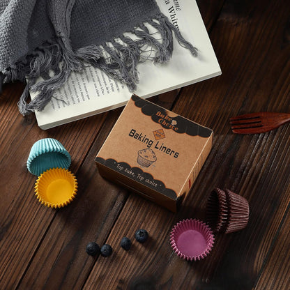 Bake Choice Non-Stick 400pcs Mini Cupcake Liners for Baking, Natural parchment muffin liners for Mini Muffin Pan, Cupcake Pan, Food Grade, Non Stick, Greaseproof
