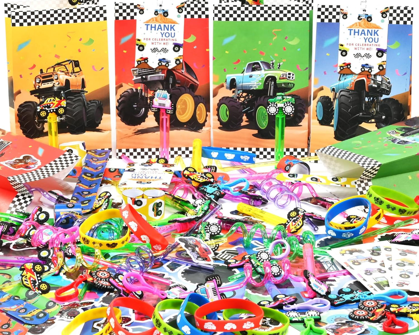 PLOUGVI 232PCS Construction Birthday Party Supplies Decorations Favors, Construction Theme Toys for Goodie Bag Stuffer, Pinata Filler Gifts