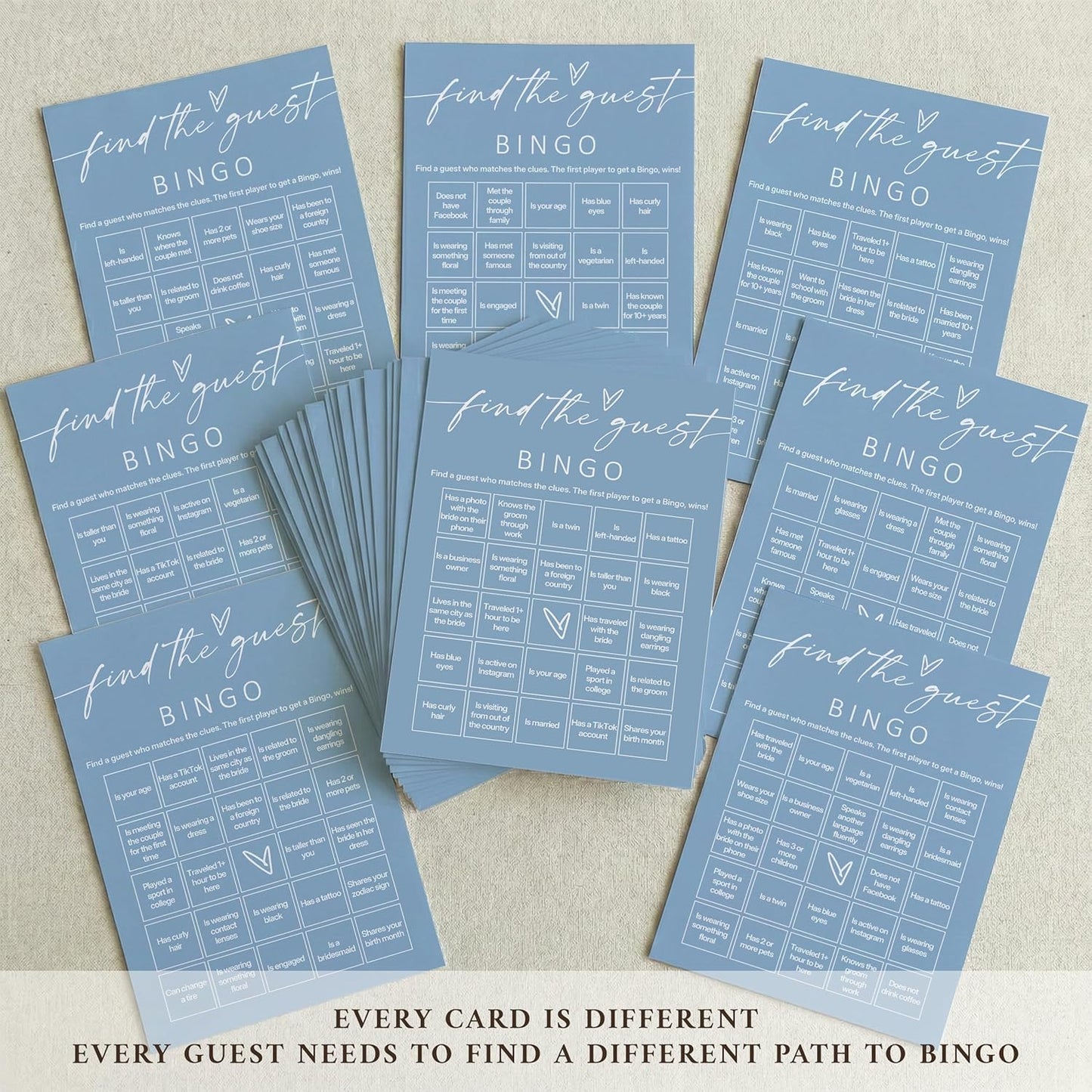 Minimalist Bridal Shower Bingo Cards, 25 Pcs Unique Bridal Bingo Game for Wedding Shower Parties and Guest Interaction - A01