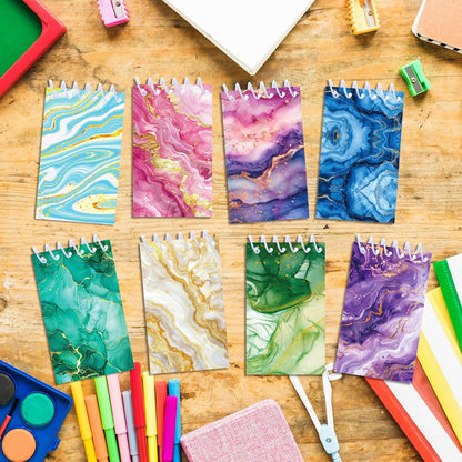 24 Pcs Marble Mini Pocket Notebooks 2.36 x 3.94 Inch Colorful Marble Pattern Small Notepads Marbles Gilding Them Birthday Party Favors Gift for Office Teacher Classroom Rewards