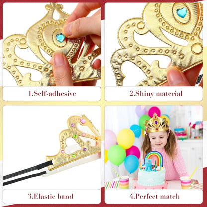 Yaomiao 44 Pcs Birthday Foam Crowns for Kids Princess Tiaras King Hat Bulk Diamond Sticker Kits for Crown Party Supplies