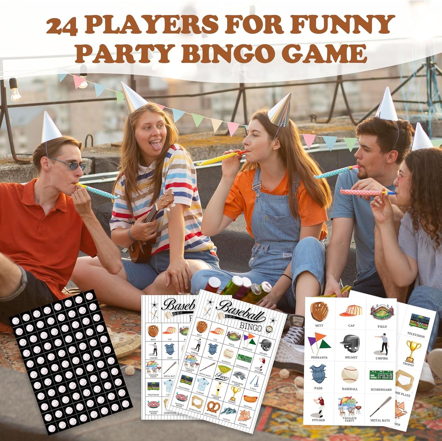 Book Bingo Game, Reading Party Bingo Cards Set, Read Themed Party Games Supplies for Book Lovers, Adults Family Friends Holiday Activities Favors Decorations for 24 Player, 01