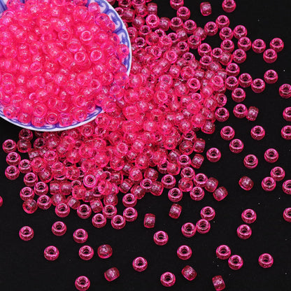 1000Pcs Glow in The Dark Pony Beads 9mm Plastic Kandi Beads Bulk for Friendship Bracelet Necklace Craft Jewelry Making Beads for Hair Braids 9 Color