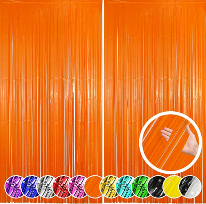 Hampton Distribution 6 Pack Silver Foil Fringe Curtains, Silver Tinsel Backdrop Party Curtains, Party Supplies for Birthday, Holidays, Parties & More