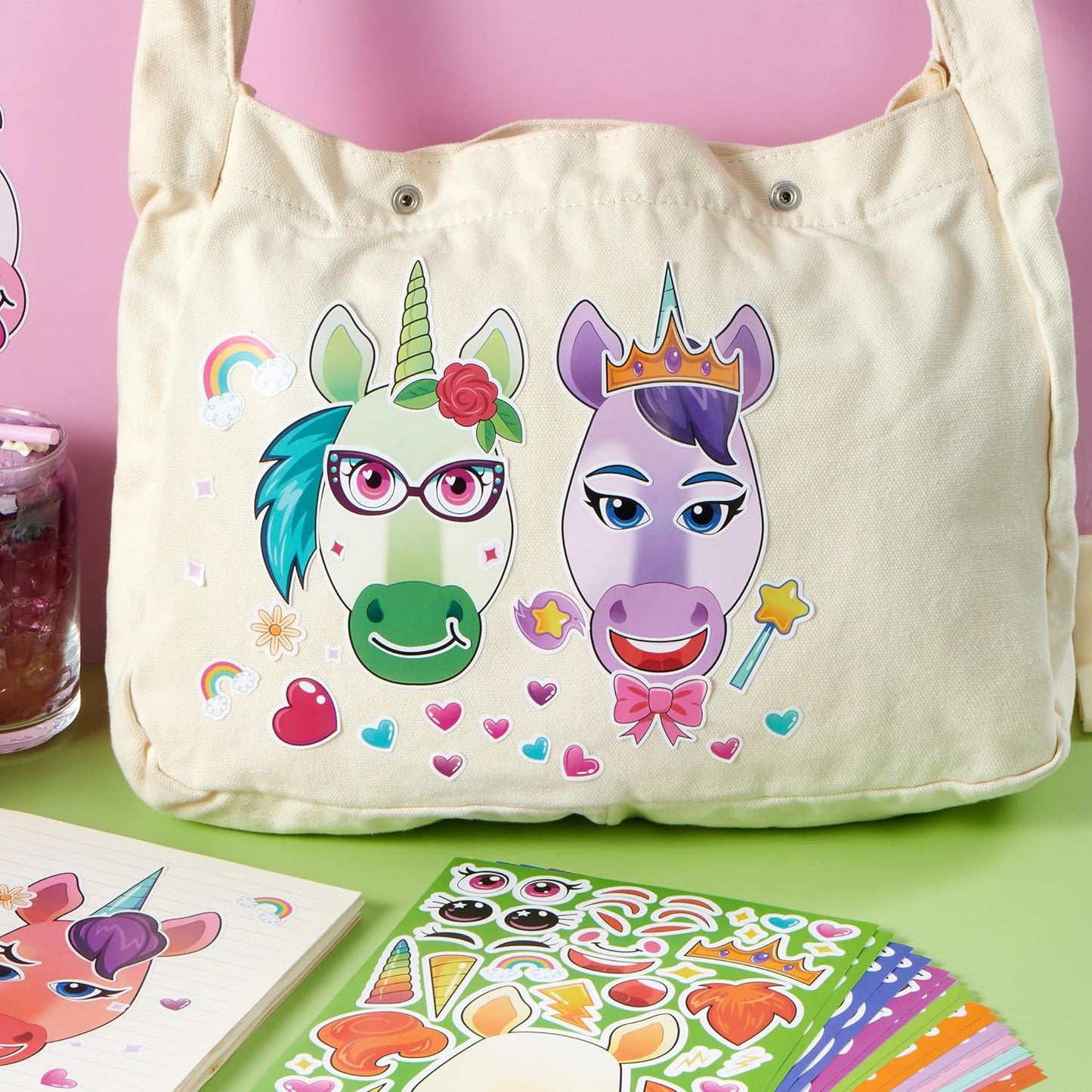 JOYIN 36 Sheets 9"x6" Make a face Stickers for Kids, Make Your Own Animal Stickers with Unicorn, Dinosaur, Sea and Safari Animals, Crafts Birthday Party Favors, Goodie Bags Classroom Activities