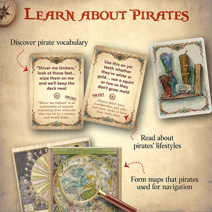 Word Treasures – Pirate Toys and Scavenger Hunt Games for Kids | Ages 4-8+, 1-4 players | Use for Sight Word Games, a Treasure Hunt, Memory Games or Puzzles for Kids Ages 4-8 | A Replayable Adventure!