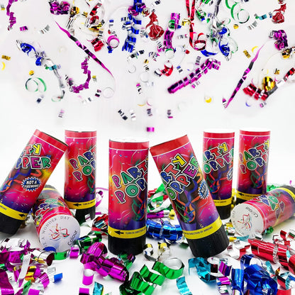 8 PCS Party Confetti Poppers Cannons for Wedding Birthday Graduation Baby Shower Anniversary Christmas New Year's Party Celebrations Supplies and Favors