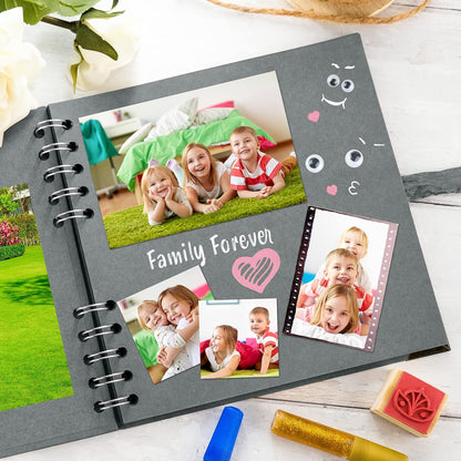 Bstorify Scrapbook Album 60 Pages (8 x 8 Inch) Brown Thick 200gsm Kraft Paper, Photo Album Scrapbook, Memory Book - Ideal for Your Scrapbooking Albums Art & Craft Projects