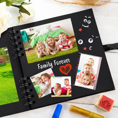 Bstorify Scrapbook Album 60 Pages (8 x 8 Inch) Brown Thick 200gsm Kraft Paper, Photo Album Scrapbook, Memory Book - Ideal for Your Scrapbooking Albums Art & Craft Projects