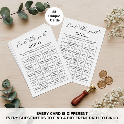 Birthday Bingo Game Cards, 25 Unique Sheets, Adult Birthday Party Games, Icebreaker Fun for Guests, Engaging Bingo Game for Adults, Party Entertainment Activity