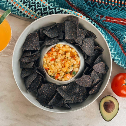 Mora Ceramic Chips and Dip Serving Tray: Large Divided Party Bowl Set for Chips & Salsa, Veggies & Dip, Fruit, Snacks, Entertaining, Hosting, etc. Minimalist Design for the Modern Hostess - White