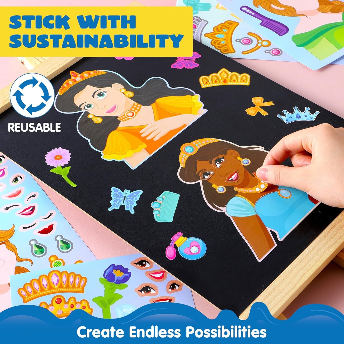 JOYIN 36 Sheets 9"x6" Make a face Stickers for Kids, Make Your Own Animal Stickers with Unicorn, Dinosaur, Sea and Safari Animals, Crafts Birthday Party Favors, Goodie Bags Classroom Activities