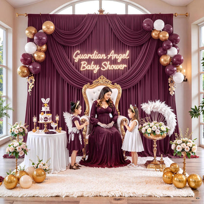 10 ft x 10 ft Wrinkle Free White Backdrop Curtains for Wedding Parties, Polyester Photography Backdrop Drapes for Birthday Parties Stage Backdrop Stand, 2 Panels 5x10FT Background Curtains