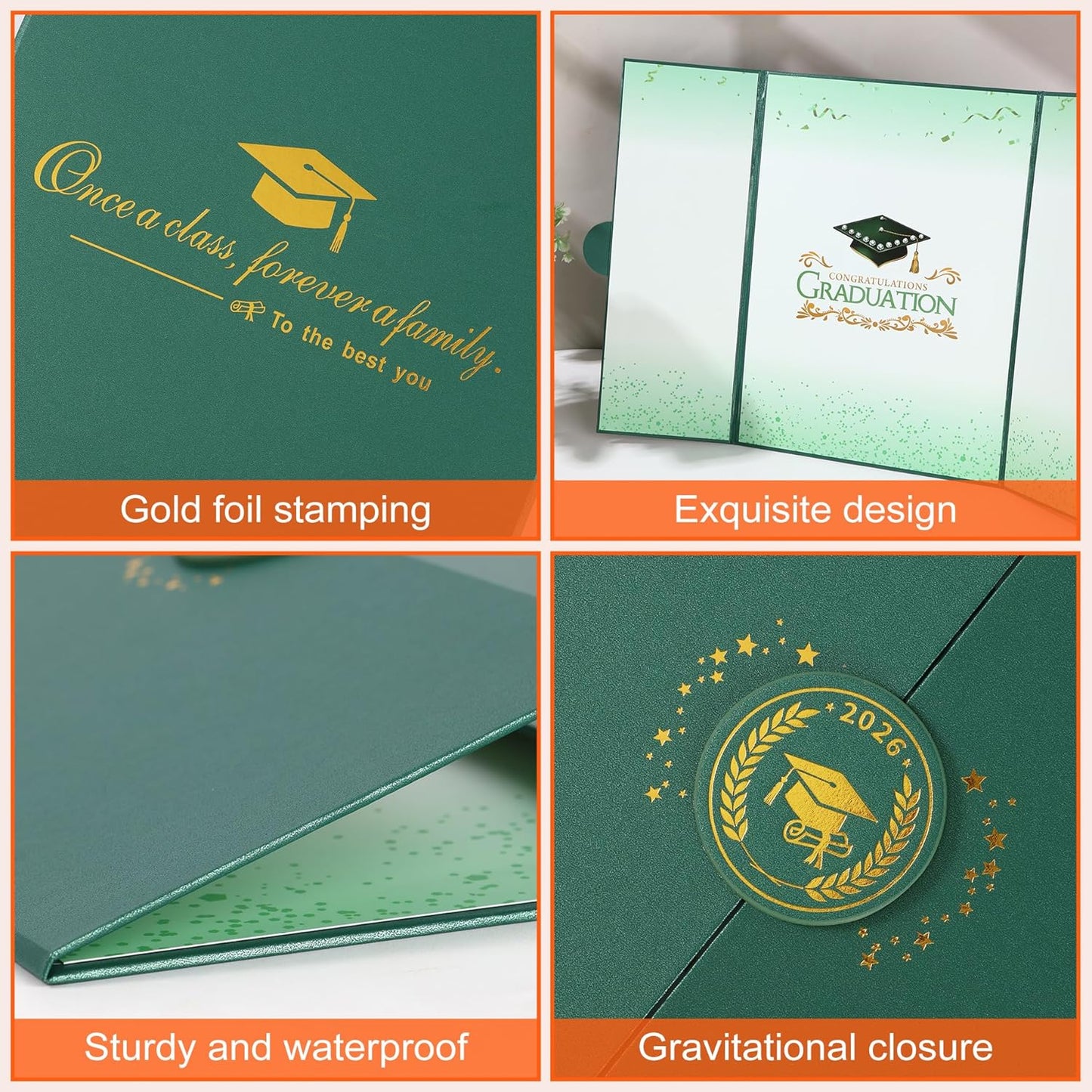Graduation Guest Book 2026 Graduation Party Decorations Class of 2026 Graduation Sign in Book Signature Board Keepsake Grad Party Supplies College High School Graduation Gift Card Book (Blue)