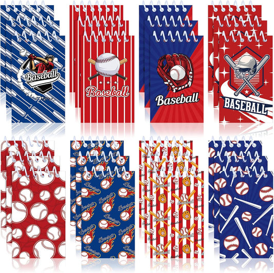 Yinder 24 Pcs Baseball Mini Notepads Baseball Party Favors Sports Mini Notepads Baseball Small Notebooks Spiral Memo Pad 2.36 x 3.94 Inch for Teacher Office Reward