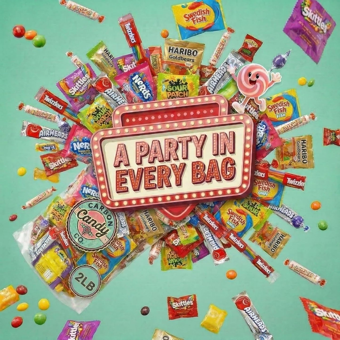 Bulk Candy Variety Pack - 2 lb - Bulk Candy Individually Wrapped - Assorted Mix - Lollipops, Hard, Fruity - Dulces - Big Bag for Party Favors - Father's Day