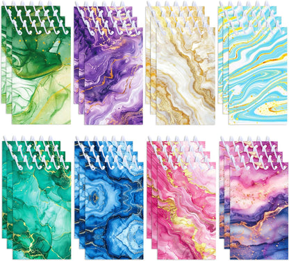 24 Pcs Marble Mini Pocket Notebooks 2.36 x 3.94 Inch Colorful Marble Pattern Small Notepads Marbles Gilding Them Birthday Party Favors Gift for Office Teacher Classroom Rewards
