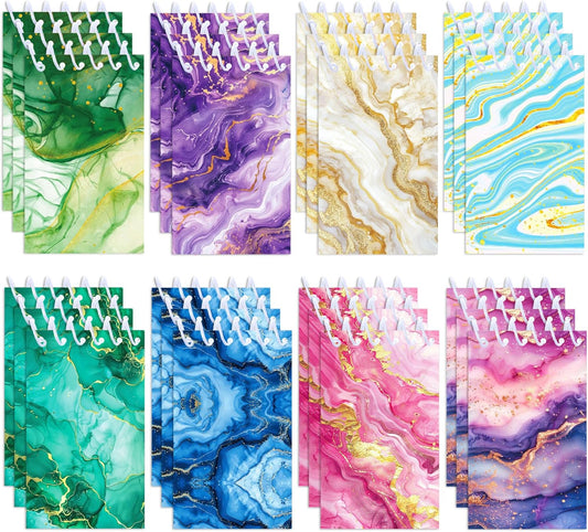 24 Pcs Marble Mini Pocket Notebooks 2.36 x 3.94 Inch Colorful Marble Pattern Small Notepads Marbles Gilding Them Birthday Party Favors Gift for Office Teacher Classroom Rewards