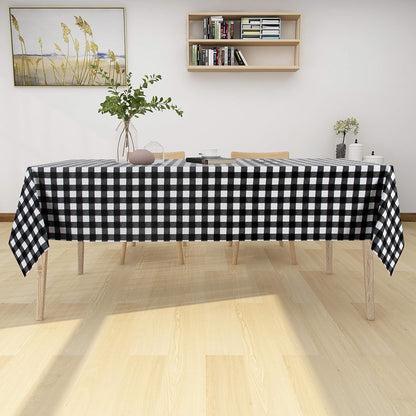 sancua Clear Plastic 100% Waterproof Tablecloth - 54 x 78 Inch - Vinyl PVC Rectangle Table Cloth Protector Oil Spill Proof Wipe Clean Table Cover for Dining Tables, Parties & Camping, Crystal Clear
