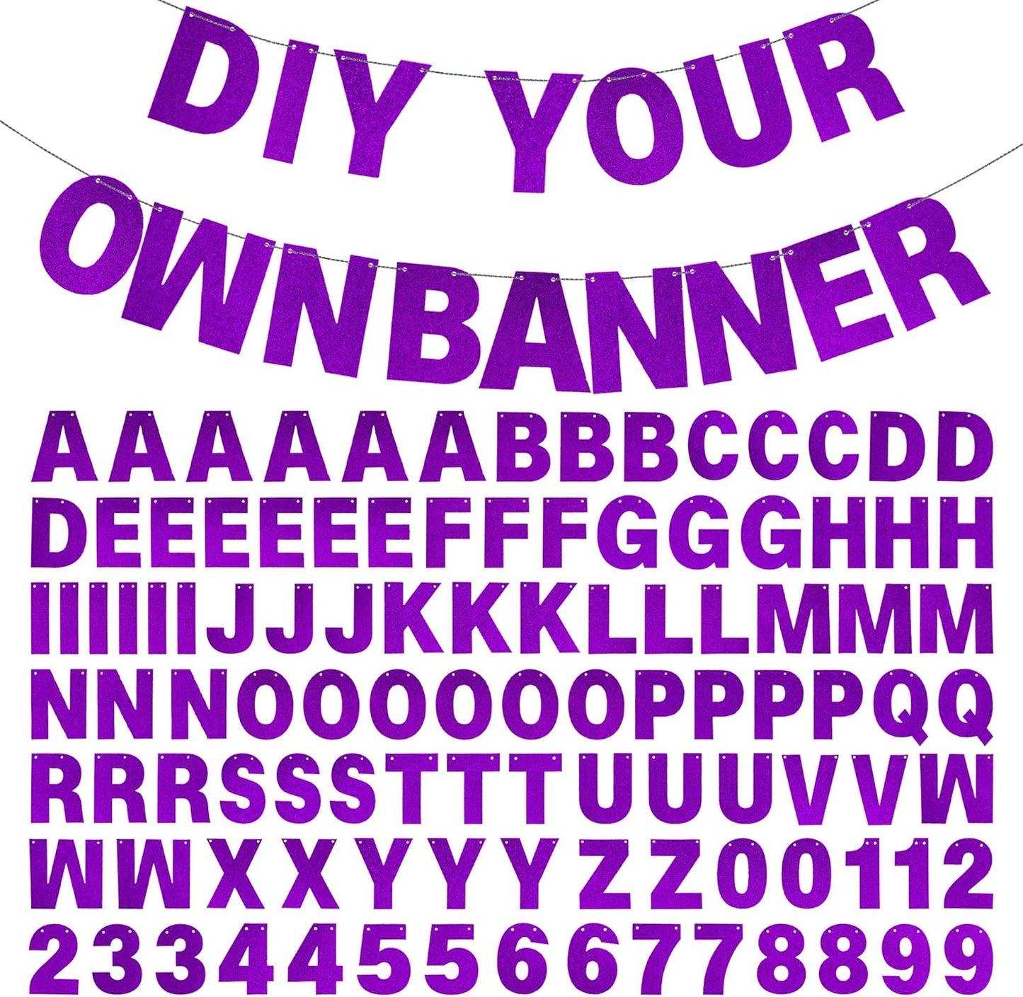 DIY Banner Kit with Letters Glitter Banner Letters Customizable Birthday Banners Graduation Banner Custom Party Hanging Banner for Graduation Wedding Party Baby Shower Decoration(Gold)