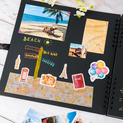 Bstorify Scrapbook Album 60 Pages (8 x 8 Inch) Brown Thick 200gsm Kraft Paper, Photo Album Scrapbook, Memory Book - Ideal for Your Scrapbooking Albums Art & Craft Projects