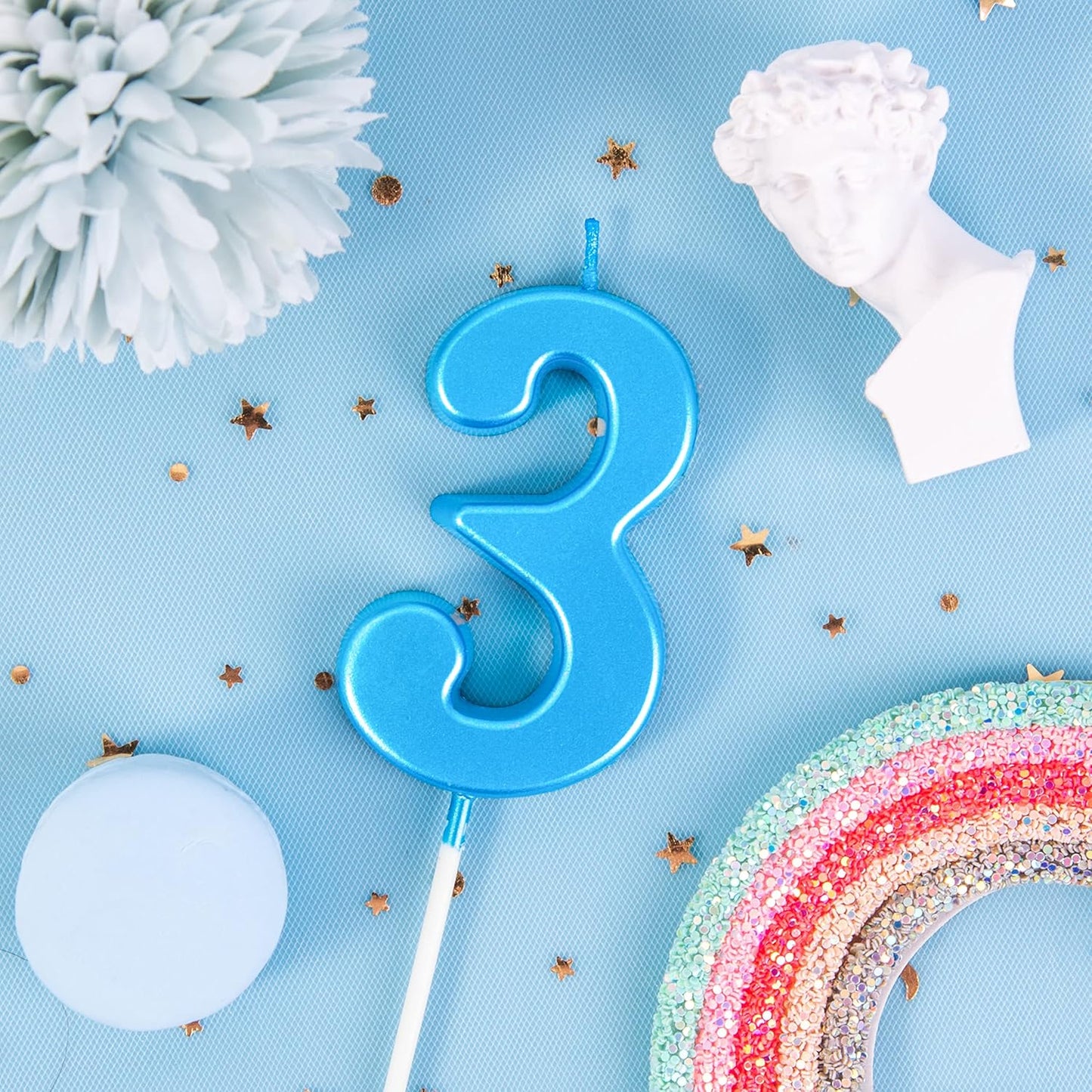 PHD CAKE 2.76 Inch Modern Gold 2 Number Birthday Candles, Gold Number Candles, Cake Number Candles, Party Celebration