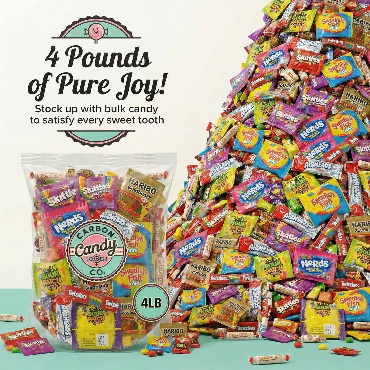Bulk Candy Variety Pack - 2 lb - Bulk Candy Individually Wrapped - Assorted Mix - Lollipops, Hard, Fruity - Dulces - Big Bag for Party Favors - Father's Day