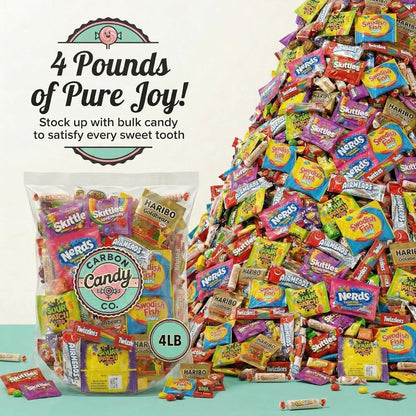Bulk Candy Variety Pack - 2 lb - Bulk Candy Individually Wrapped - Assorted Mix - Lollipops, Hard, Fruity - Dulces - Big Bag for Party Favors - Father's Day