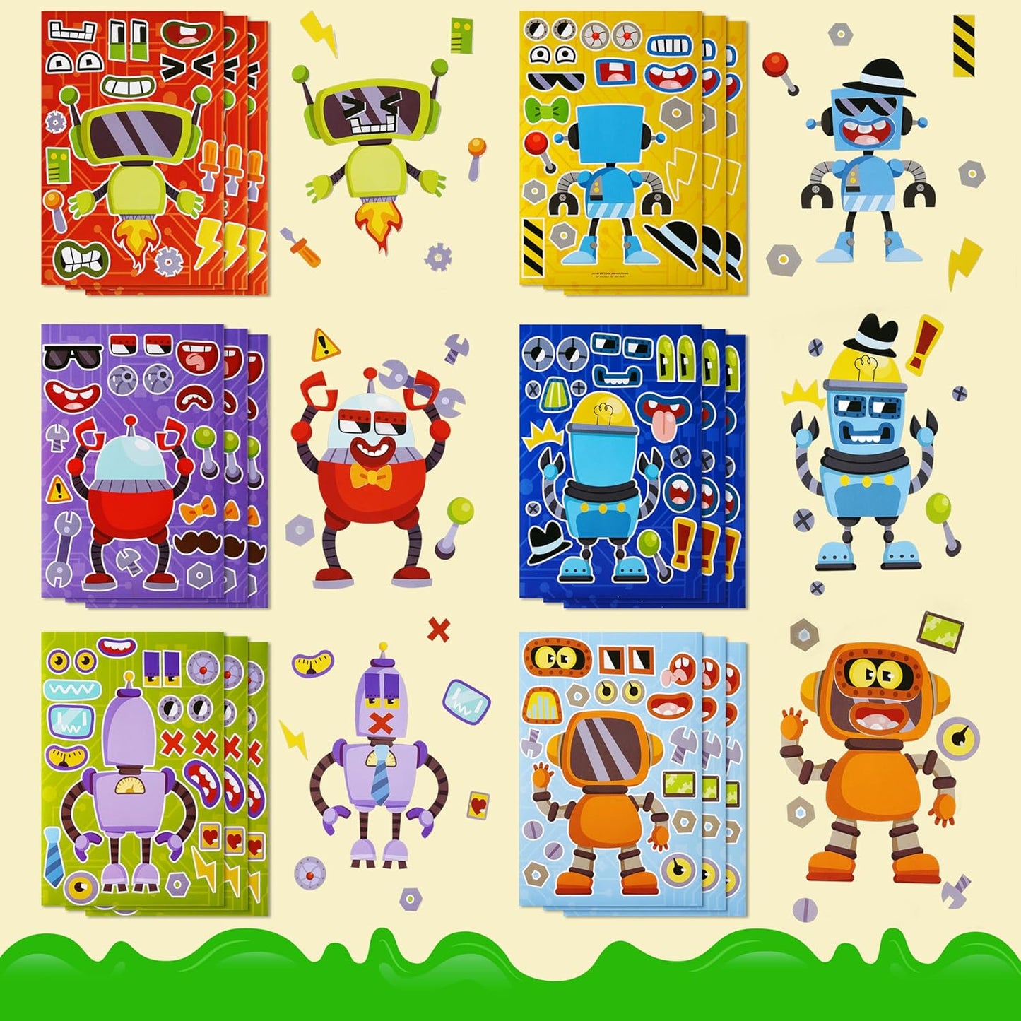 JOYIN 36 Sheets 9"x6" Make a face Stickers for Kids, Make Your Own Animal Stickers with Unicorn, Dinosaur, Sea and Safari Animals, Crafts Birthday Party Favors, Goodie Bags Classroom Activities