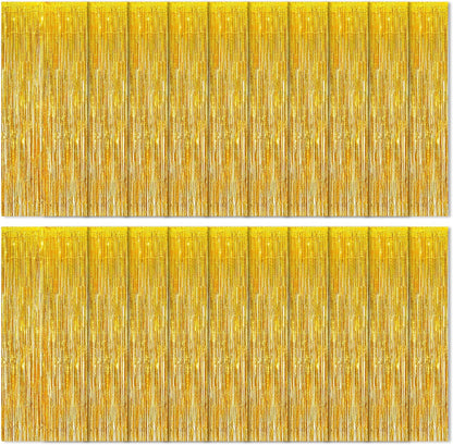 20 Pack Silver Foil Curtain Backdrop 3.2ft x 8.2ft Foil Fringe Backdrop Curtain Metallic Tinsel Foil Fringe Curtains Streamer Backdrop Curtains for Birthday Party Decorations Photo Booth (Silver)