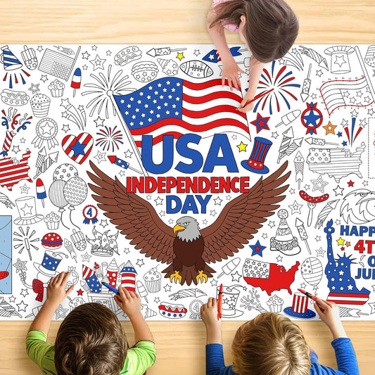 Summer Coloring Tablecloth for Kids, Giant Jumbo 30x72 Inch Poster with Beach and Outdoor Fun, Ideal for Summer Party Games, Decorations, Classroom Activities, and Celebration Supplies