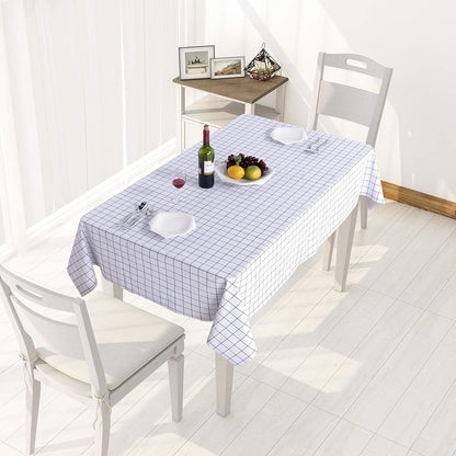 sancua Clear Plastic 100% Waterproof Tablecloth - 54 x 78 Inch - Vinyl PVC Rectangle Table Cloth Protector Oil Spill Proof Wipe Clean Table Cover for Dining Tables, Parties & Camping, Crystal Clear