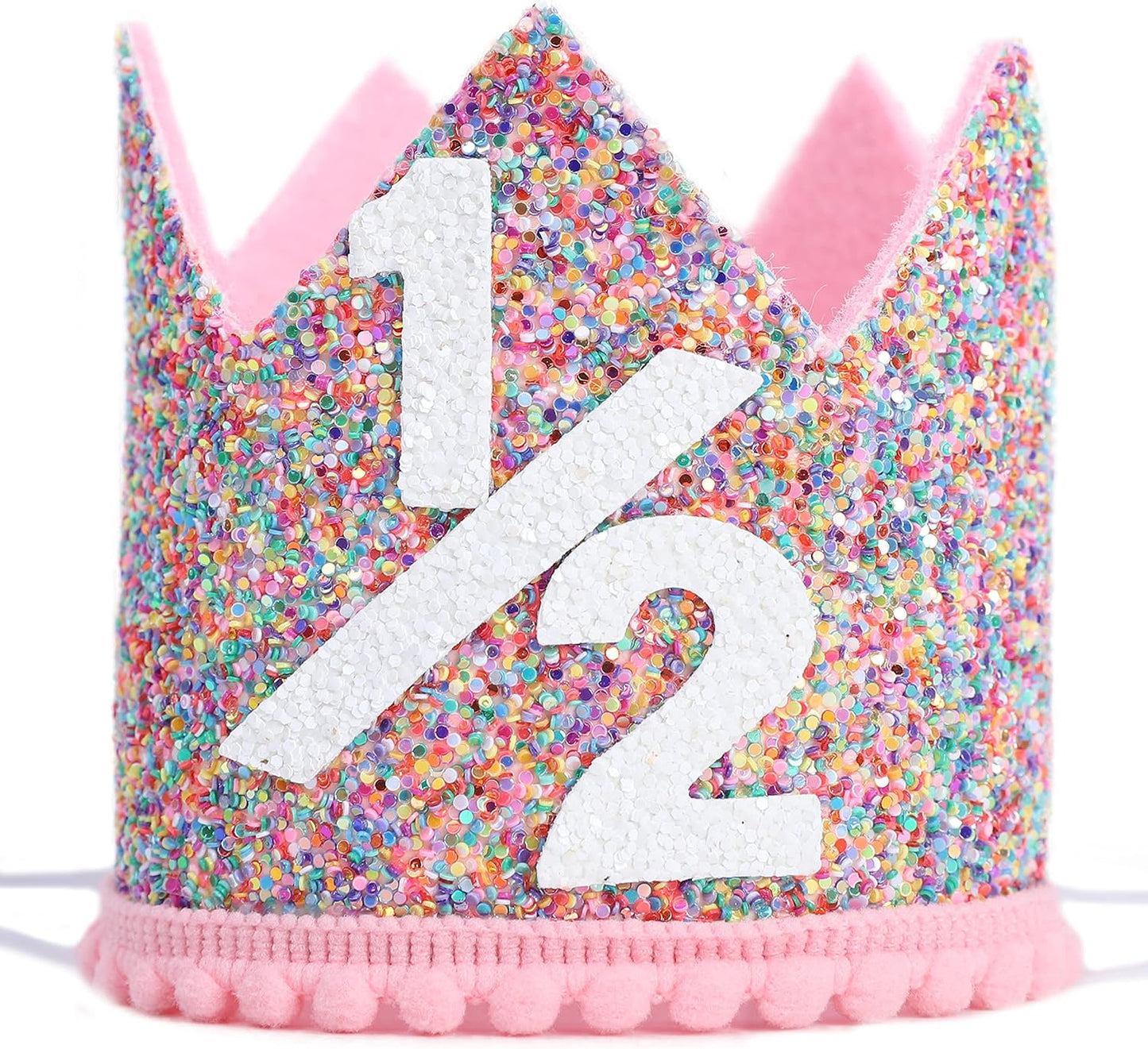 Rainbow Crown - 4th Birthday Party Glitter Crown, Kids Birthday Hats, Baby Photo Props, Little Girls Hair Accessories