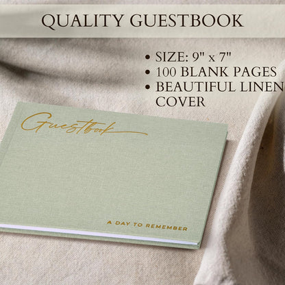 ZICOTO Beautiful Wedding Guest Book for Your Wedding Reception - Simply Elegant Guestbook to Sign in and Add Polaroid Photos - The Perfect Baby Shower Guest Book for The Special Day