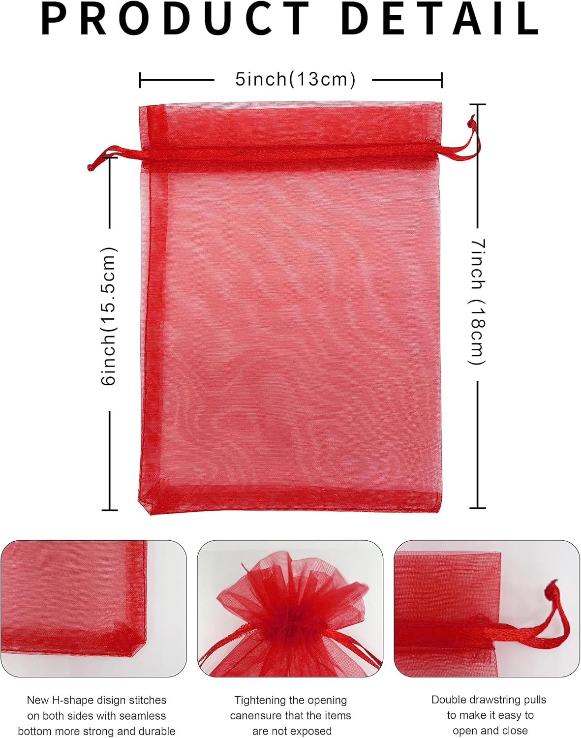 Jexila 120PCS Sheer Organza Bags 5X7 inches Mesh Drawstring Gift Bags Small for Jewelry Wedding Party Baby Shower Favor Bags (Rainbow )