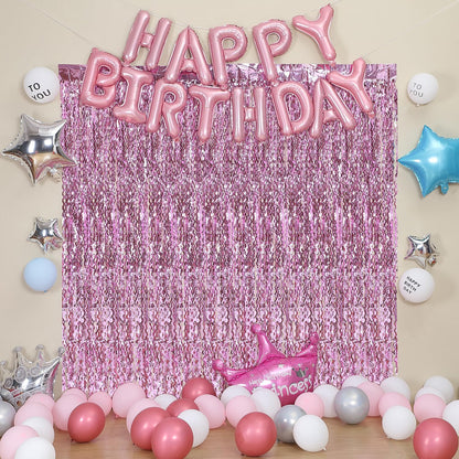3 Pack Colorful Foil Fringe Curtain Backdrop - 6.6 x 3.3 ft Wavy Rainbow Tinsel Backdrop Curtain Metallic Streamers Iridescent Holiday Photo Booth Party Decorations