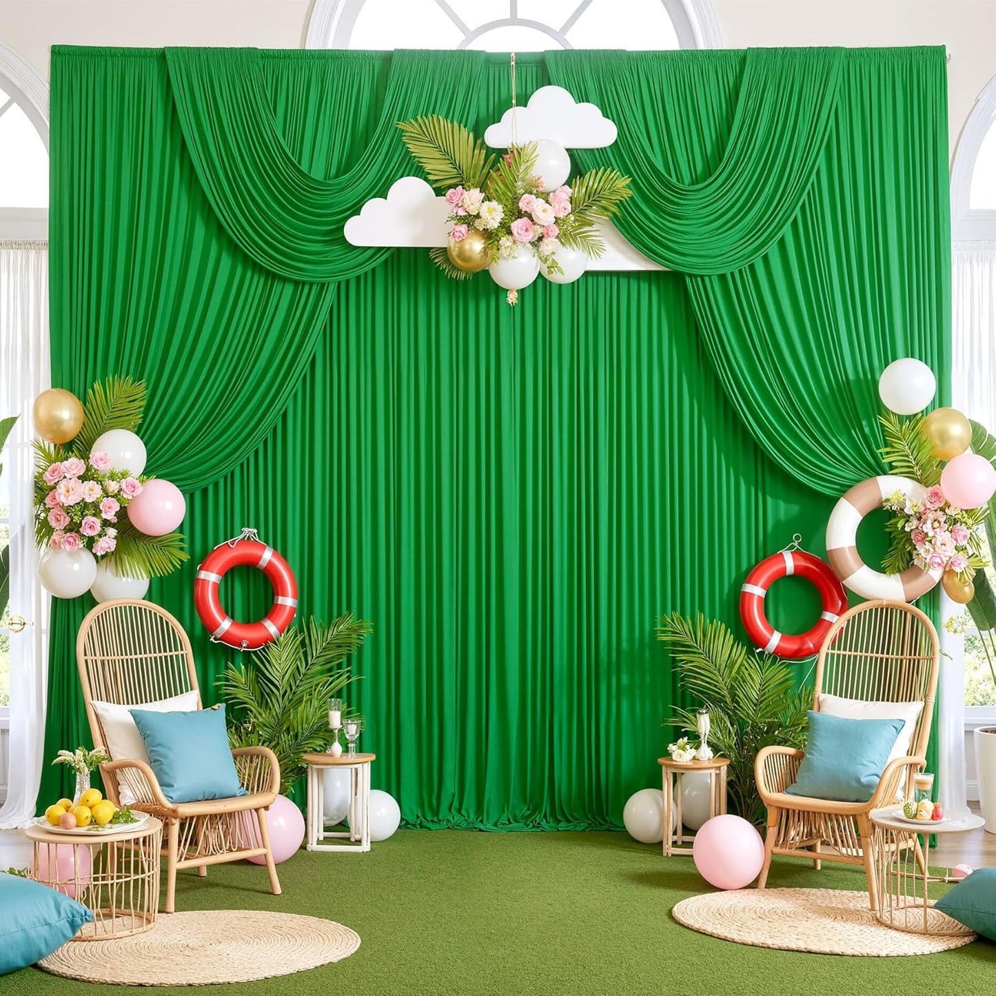 10ftx10ft Black Backdrop Curtains for Weddings Parties, Wrinkle Free 2 Panels Silky Polyester Photo Backdrop Drapes Back Drop Cloth Drapery for Birthday Mother'sDay Photography Background