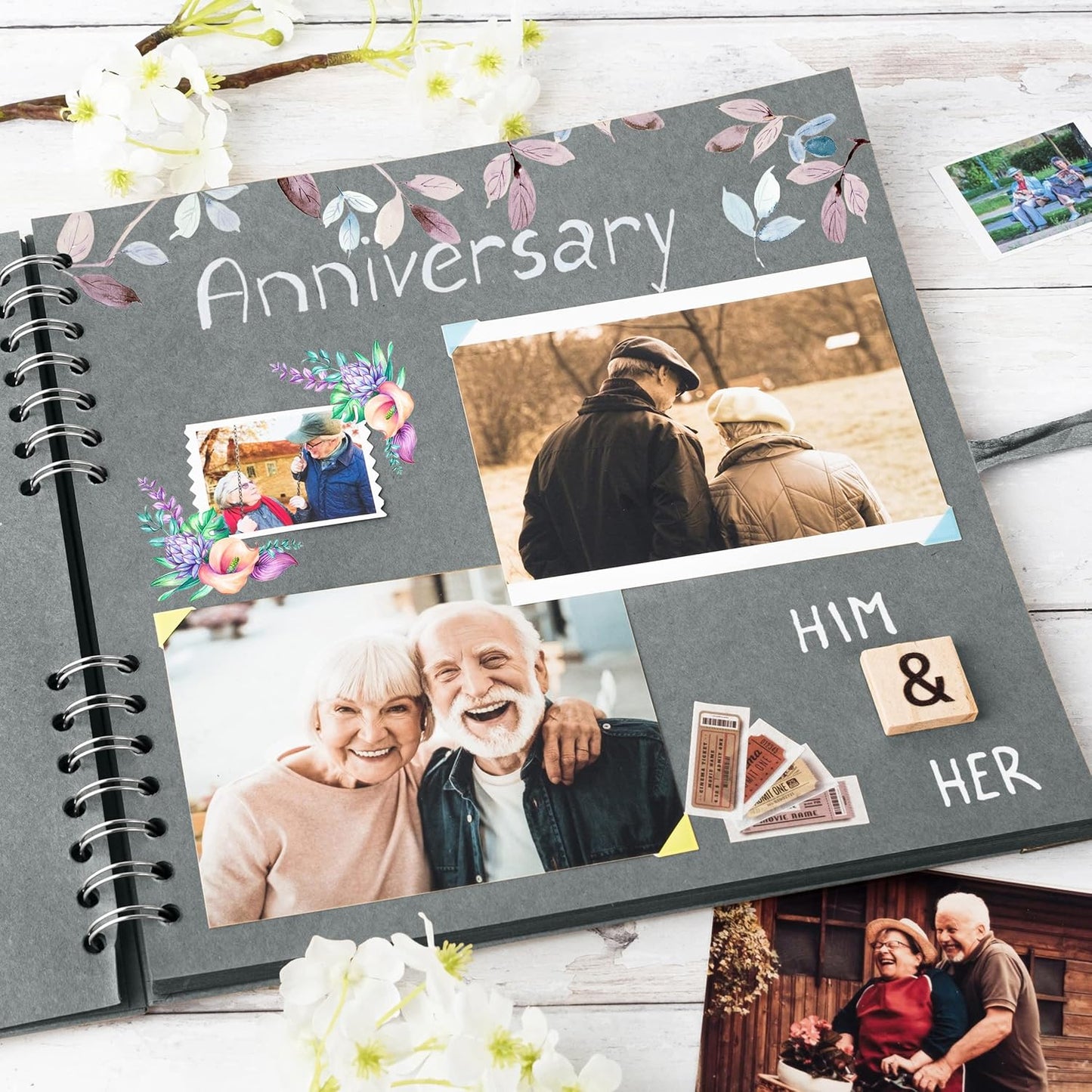 Bstorify Scrapbook Album 60 Pages (8 x 8 Inch) Brown Thick 200gsm Kraft Paper, Photo Album Scrapbook, Memory Book - Ideal for Your Scrapbooking Albums Art & Craft Projects