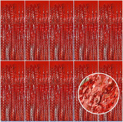 Tinsel Foil Fringe Curtains Wavy Backdrop for Parties Sparkle Metallic Wavy Foil Fringe Backdrop Curtain for Party Decorations Photo Booth Props for Birthday Graduation Wedding