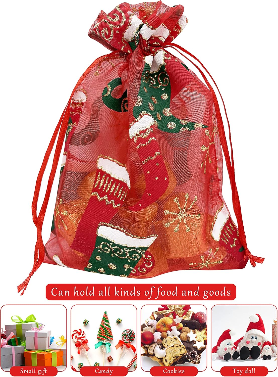 Jexila 120PCS Sheer Organza Bags 5X7 inches Mesh Drawstring Gift Bags Small for Jewelry Wedding Party Baby Shower Favor Bags (Rainbow )