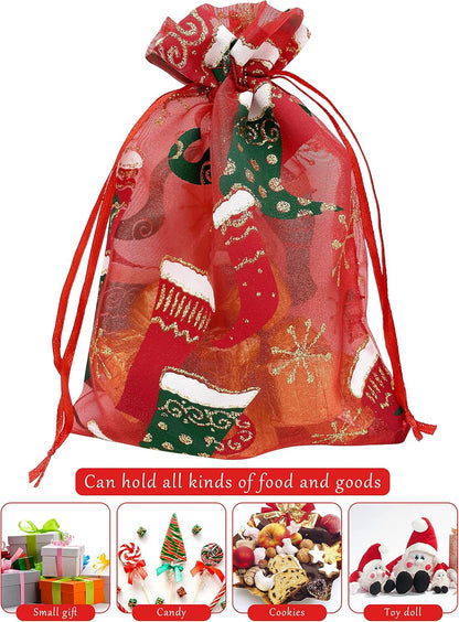 Jexila 120PCS Sheer Organza Bags 5X7 inches Mesh Drawstring Gift Bags Small for Jewelry Wedding Party Baby Shower Favor Bags (Rainbow )