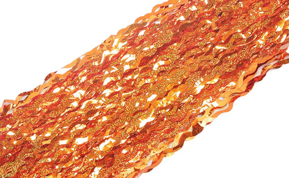 4 Pack Wavy Champagne Gold Metallic Tinsel Foil Fringe Curtains Backdrop - 3.3X6.6ft Foil Fringe Backdrop for Parties | Door Streamers for Birthday | Photo Booth Backdrops Party Decor